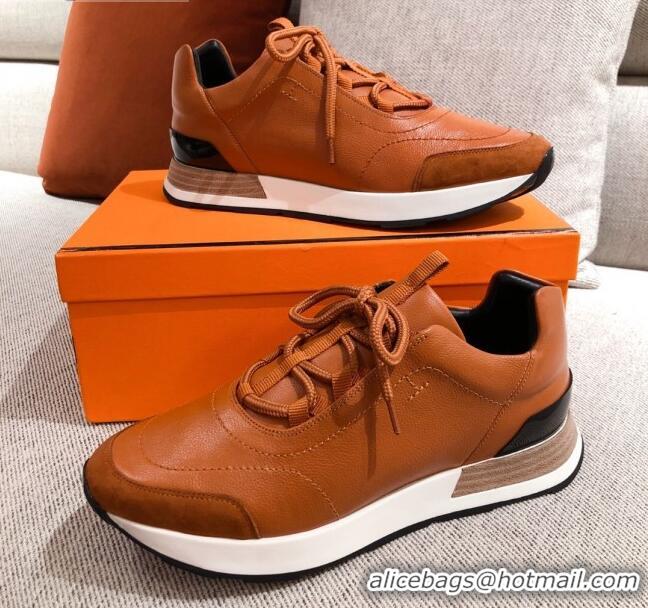 Top Sale Hermes Patchwork Sneakers 042841 Brown