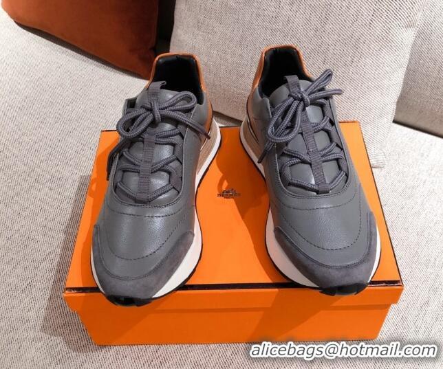 Top Grade Hermes Patchwork Sneakers 042841 Grey