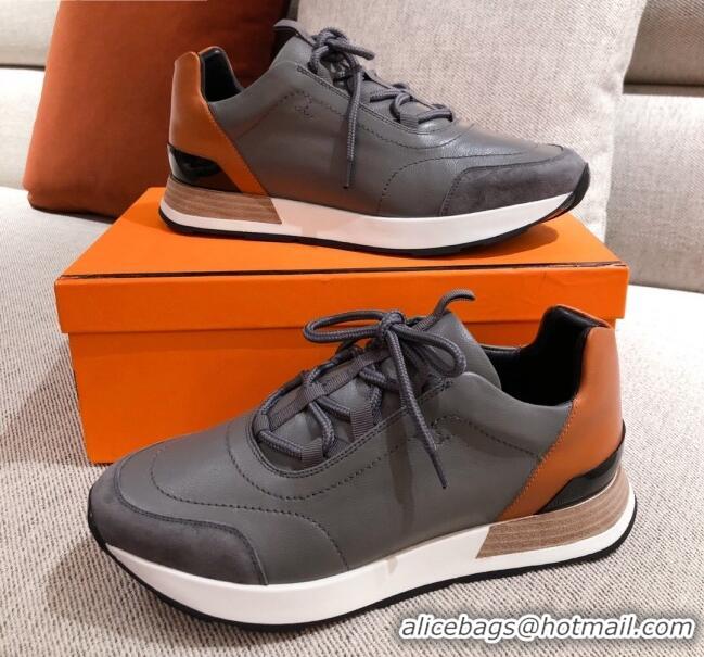 Top Grade Hermes Patchwork Sneakers 042841 Grey