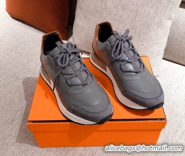 Top Grade Hermes Patchwork Sneakers 042841 Grey