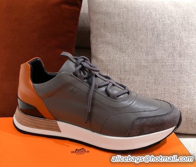 Top Grade Hermes Patchwork Sneakers 042841 Grey