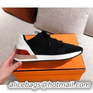 Super Quality Hermes Patchwork Canvas Sneakers 042849 Black