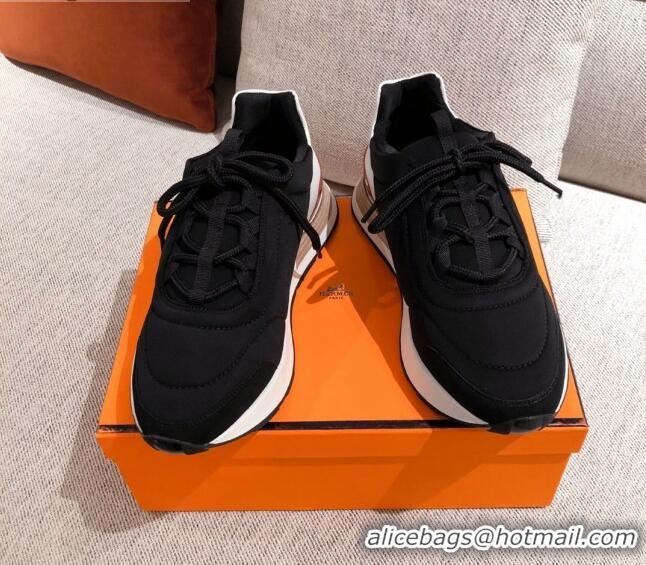 Super Quality Hermes Patchwork Canvas Sneakers 042849 Black