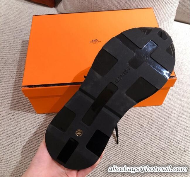 Super Quality Hermes Patchwork Canvas Sneakers 042849 Black