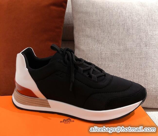 Super Quality Hermes Patchwork Canvas Sneakers 042849 Black