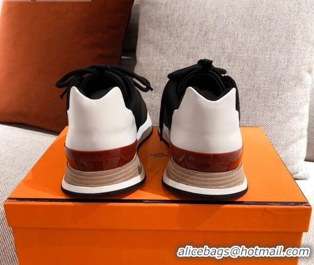 Super Quality Hermes Patchwork Canvas Sneakers 042849 Black