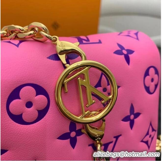 Classic Louis Vuitton Monogram Empreinte POCHETTE COUSSIN M80745 Pink & Purple