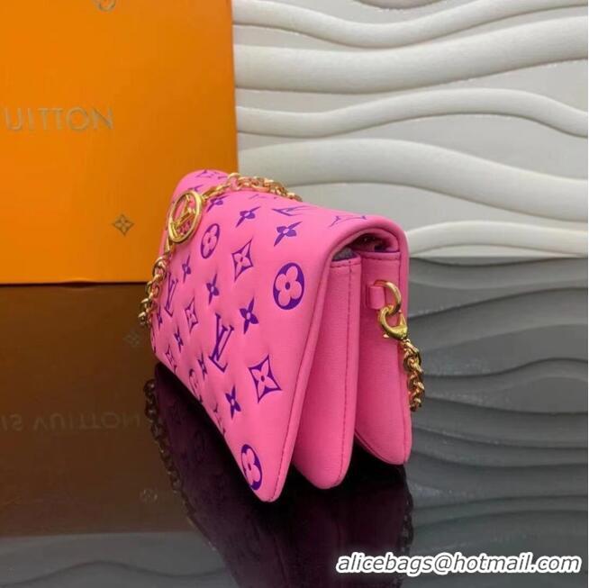 Classic Louis Vuitton Monogram Empreinte POCHETTE COUSSIN M80745 Pink & Purple