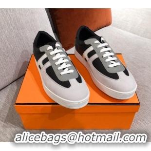 Charming Hermes Boomerang Calfskin Sneakers 042854 Black 2021