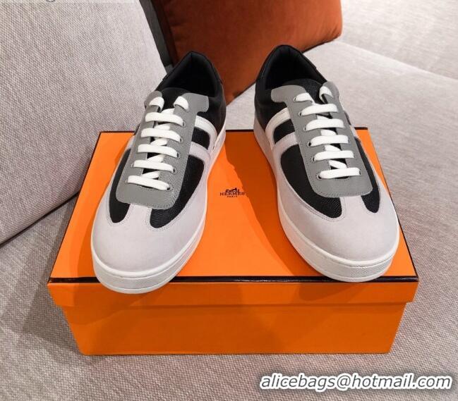 Charming Hermes Boomerang Calfskin Sneakers 042854 Black 2021