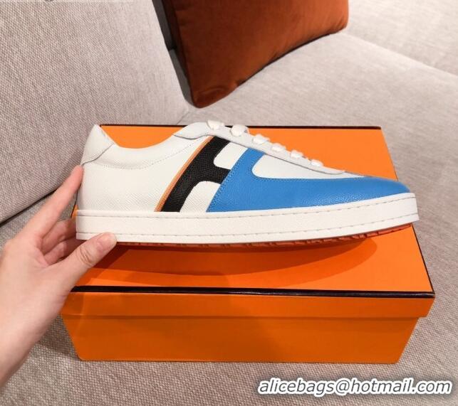 Cute Hermes Boomerang Calfskin Sneakers 042854 Blue 2021