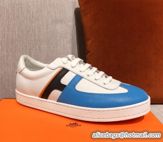 Cute Hermes Boomerang Calfskin Sneakers 042854 Blue 2021