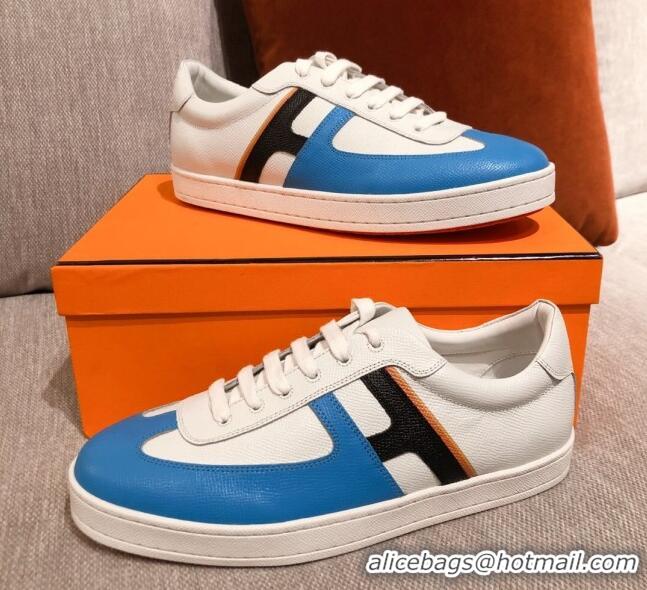 Cute Hermes Boomerang Calfskin Sneakers 042854 Blue 2021