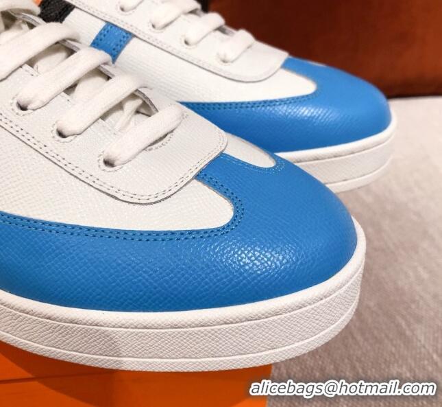 Cute Hermes Boomerang Calfskin Sneakers 042854 Blue 2021