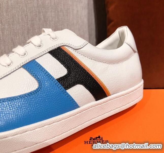 Cute Hermes Boomerang Calfskin Sneakers 042854 Blue 2021