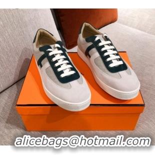 Best Price Hermes Boomerang Calfskin Sneakers 042854 Grey 2021