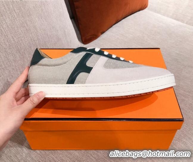 Best Price Hermes Boomerang Calfskin Sneakers 042854 Grey 2021