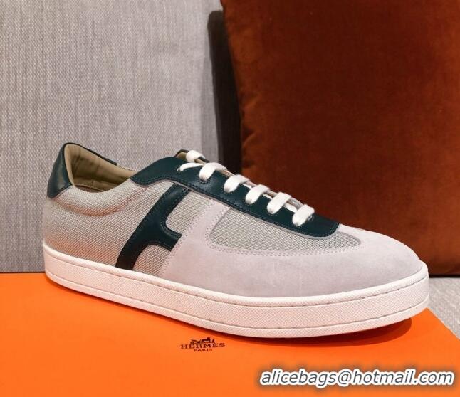 Best Price Hermes Boomerang Calfskin Sneakers 042854 Grey 2021