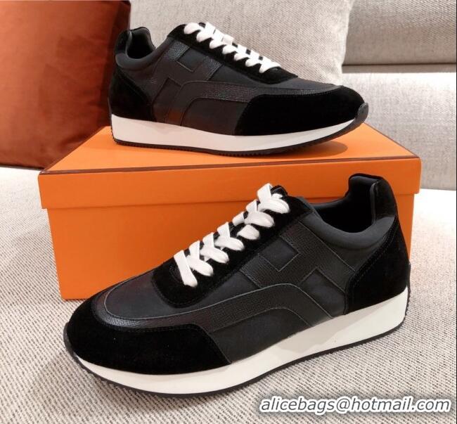 Low Price Hermes Chris Calfskin Sneakers 042860 Black 2021