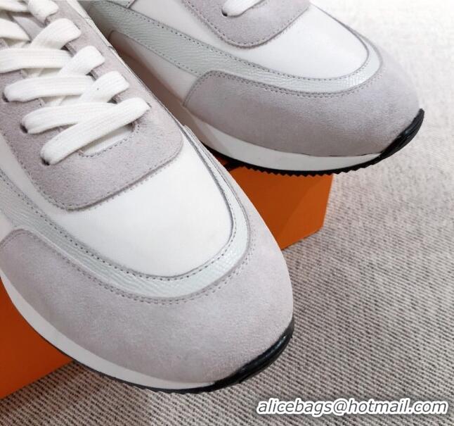 Perfect Hermes Chris Calfskin Sneakers 042860 Grey 2021