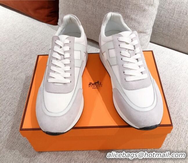 Perfect Hermes Chris Calfskin Sneakers 042860 Grey 2021