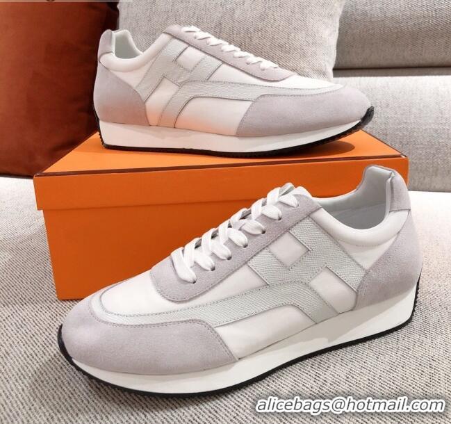 Perfect Hermes Chris Calfskin Sneakers 042860 Grey 2021