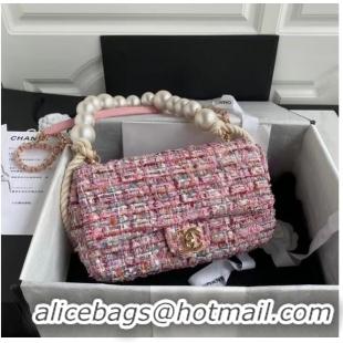 Reasonable Price Chanel Flap Bag Tweed 19SS Pink