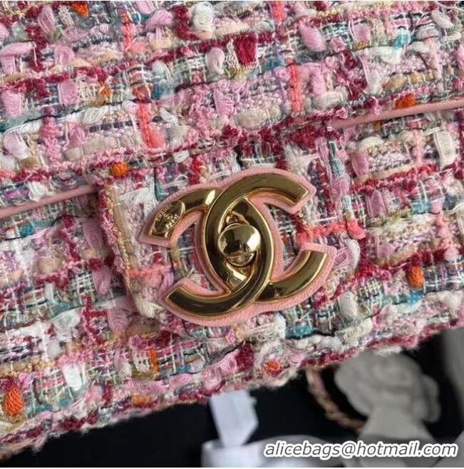 Reasonable Price Chanel Flap Bag Tweed 19SS Pink