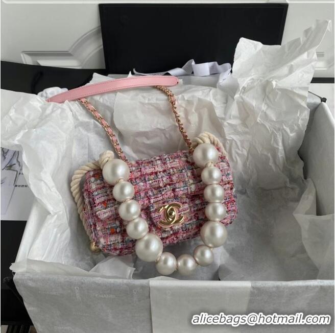 Reasonable Price Chanel Flap Bag Tweed 19SS Pink