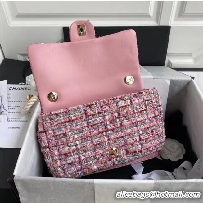 Reasonable Price Chanel Flap Bag Tweed 19SS Pink