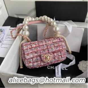 Traditional Discount Chanel Flap Bag Tweed 0593 Pink