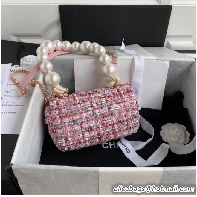 Traditional Discount Chanel Flap Bag Tweed 0593 Pink