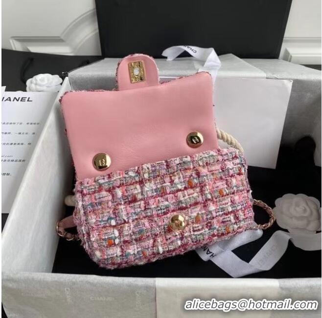 Traditional Discount Chanel Flap Bag Tweed 0593 Pink