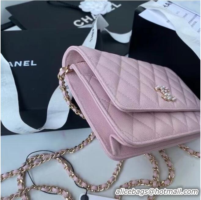 Hot Sell Fashion CHANEL mini wallet on chain AP2136 pink