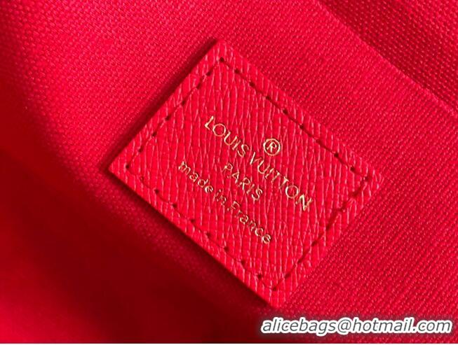 Buy Cheap Louis Vuitton Damier Ebene Canvas Original Leather Pochette Bag N63032 Red