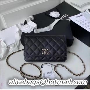 Traditional Specials CHANEL mini wallet on chain AP2136 Black