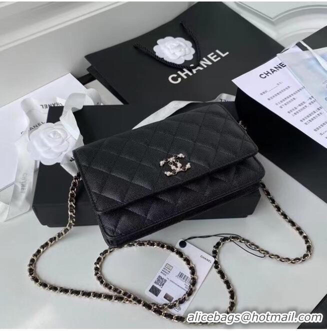 Traditional Specials CHANEL mini wallet on chain AP2136 Black