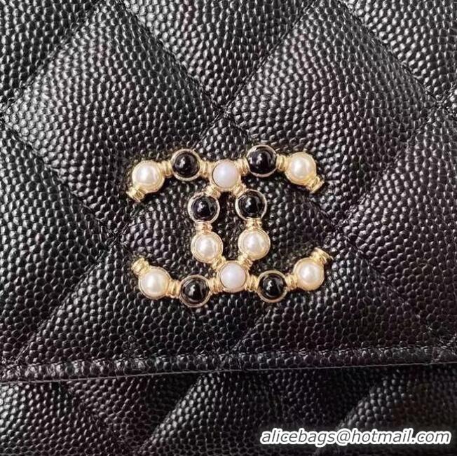 Traditional Specials CHANEL mini wallet on chain AP2136 Black