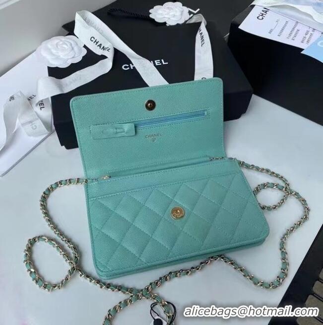 New Cheap CHANEL mini wallet on chain AP2136 Green