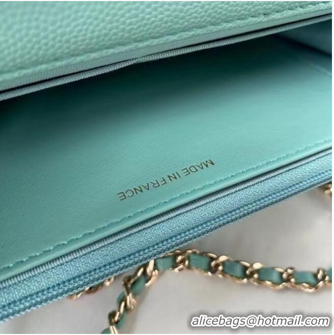 New Cheap CHANEL mini wallet on chain AP2136 Green