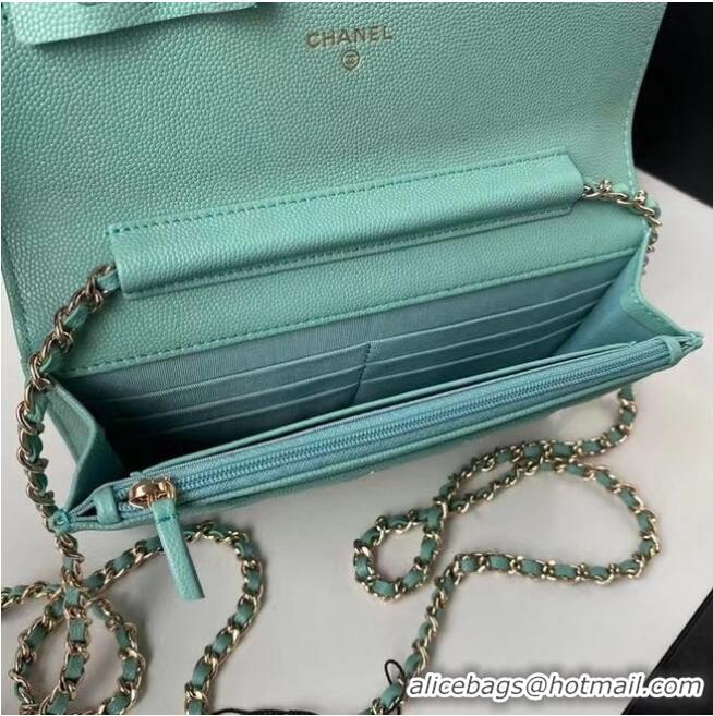 New Cheap CHANEL mini wallet on chain AP2136 Green