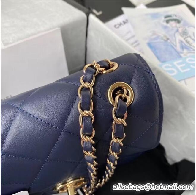 Most Popular CHANEL mini flap bag AS2468 Navy Blue