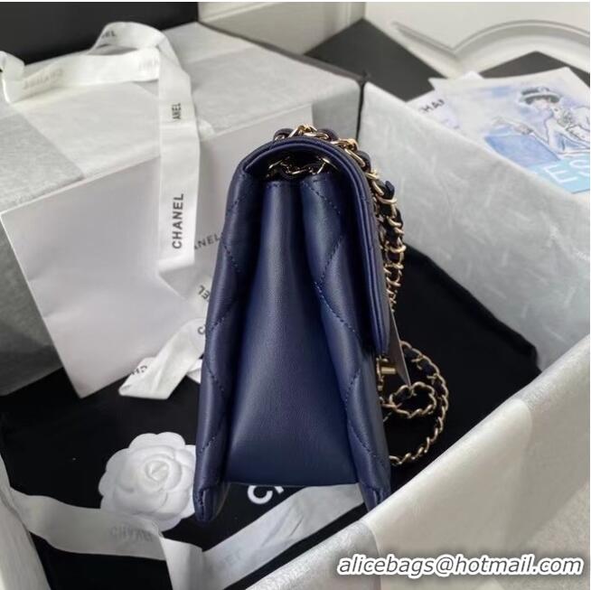 Most Popular CHANEL mini flap bag AS2468 Navy Blue