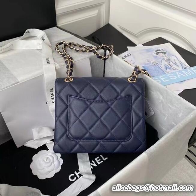 Most Popular CHANEL mini flap bag AS2468 Navy Blue