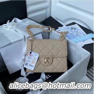 Original Cheap CHANEL mini flap bag AS2468 Apricot