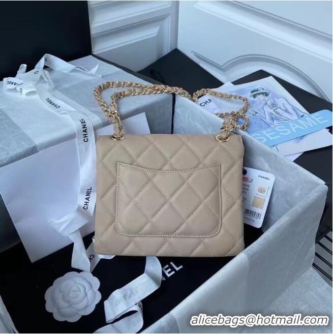 Original Cheap CHANEL mini flap bag AS2468 Apricot