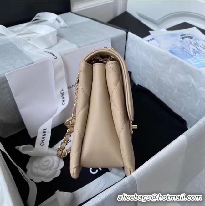 Original Cheap CHANEL mini flap bag AS2468 Apricot