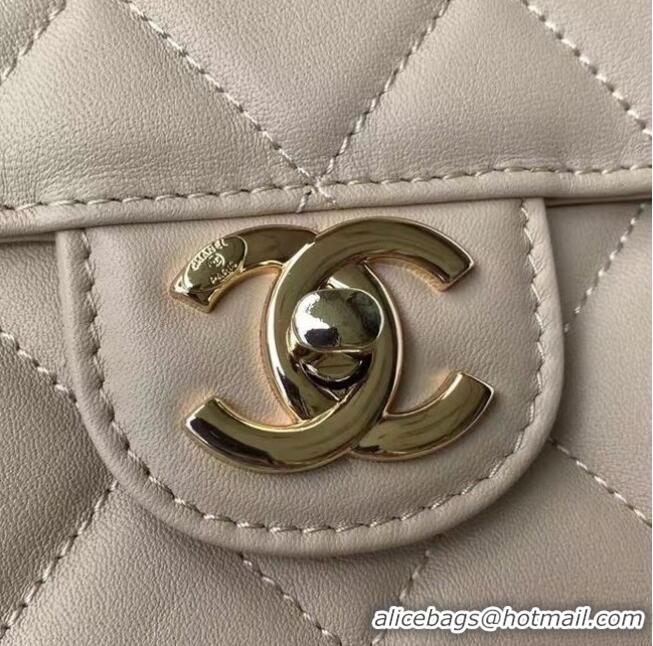 Original Cheap CHANEL mini flap bag AS2468 Apricot