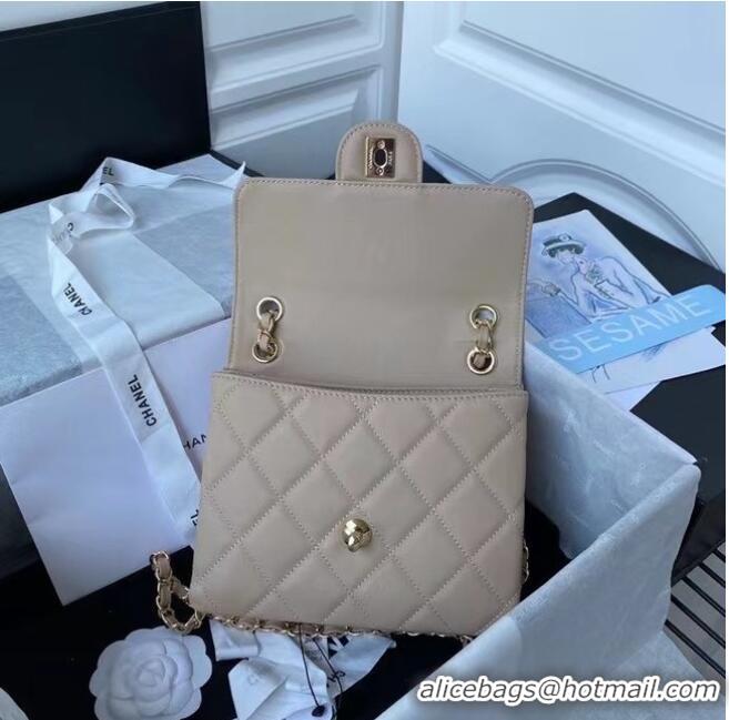 Original Cheap CHANEL mini flap bag AS2468 Apricot