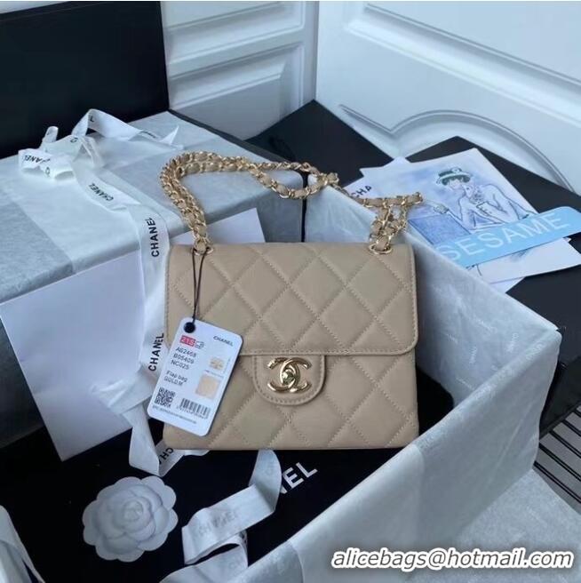 Original Cheap CHANEL mini flap bag AS2468 Apricot